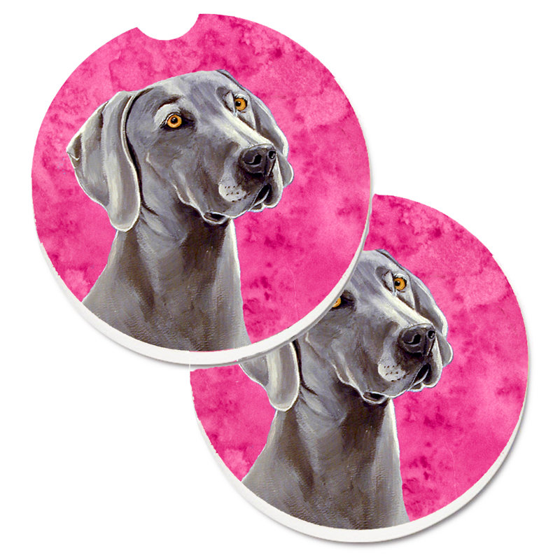 Sous-verre barbu collie voiture, Weimaraner