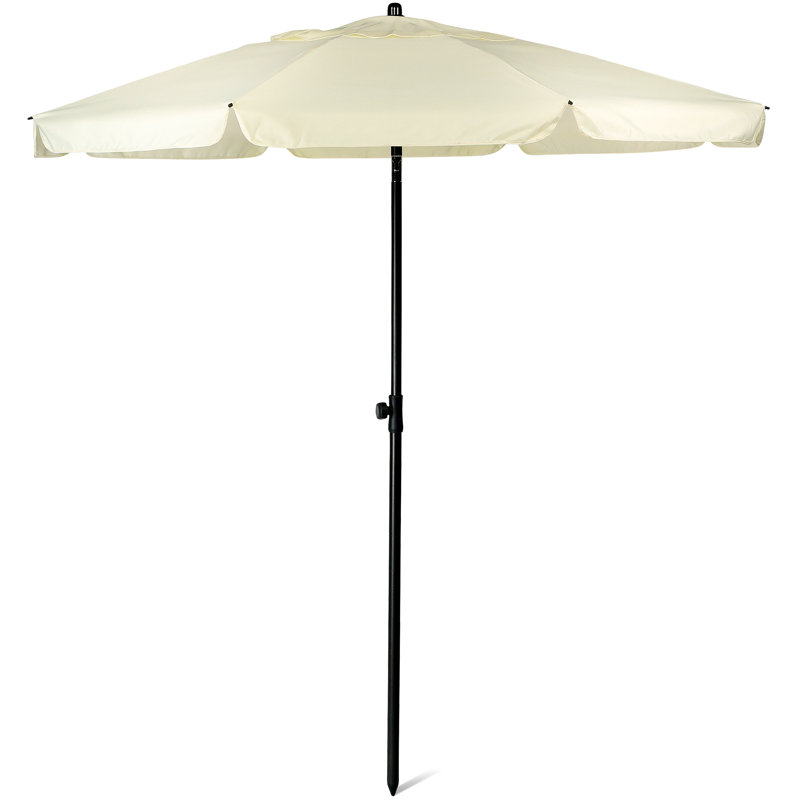 SUNMER 2M Beach Umbrella with Tilt Mechanism, Ivory