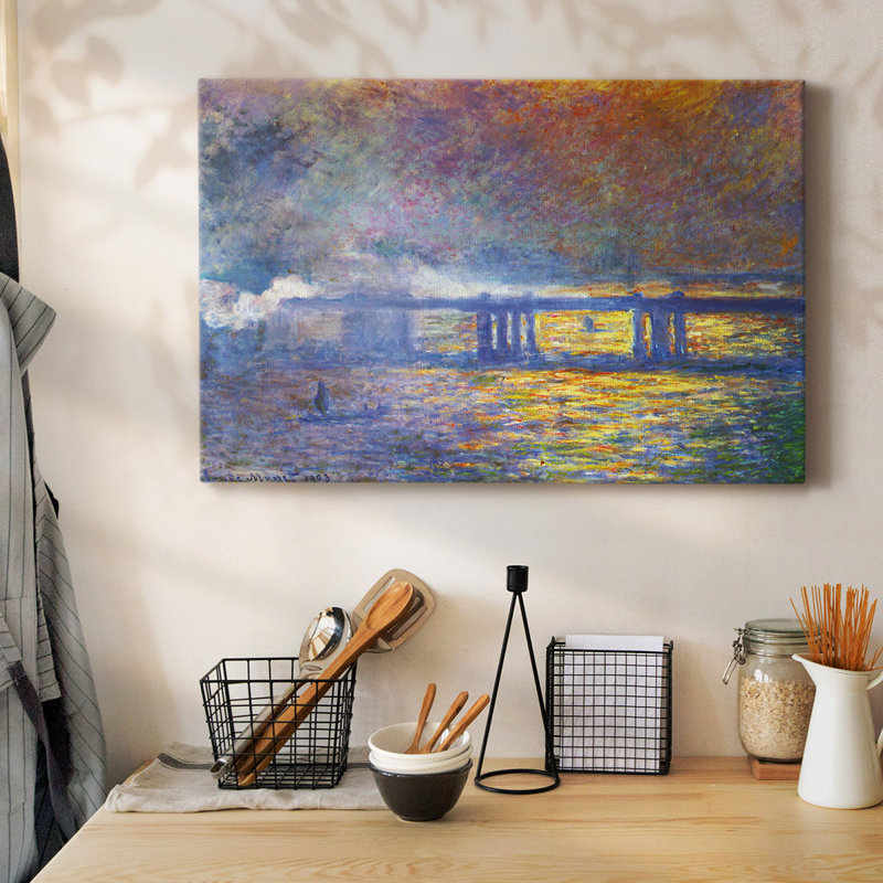 «Charing Cross Bridge» par Monet-Gallery, toile tendue, H 12 po x l 18 po