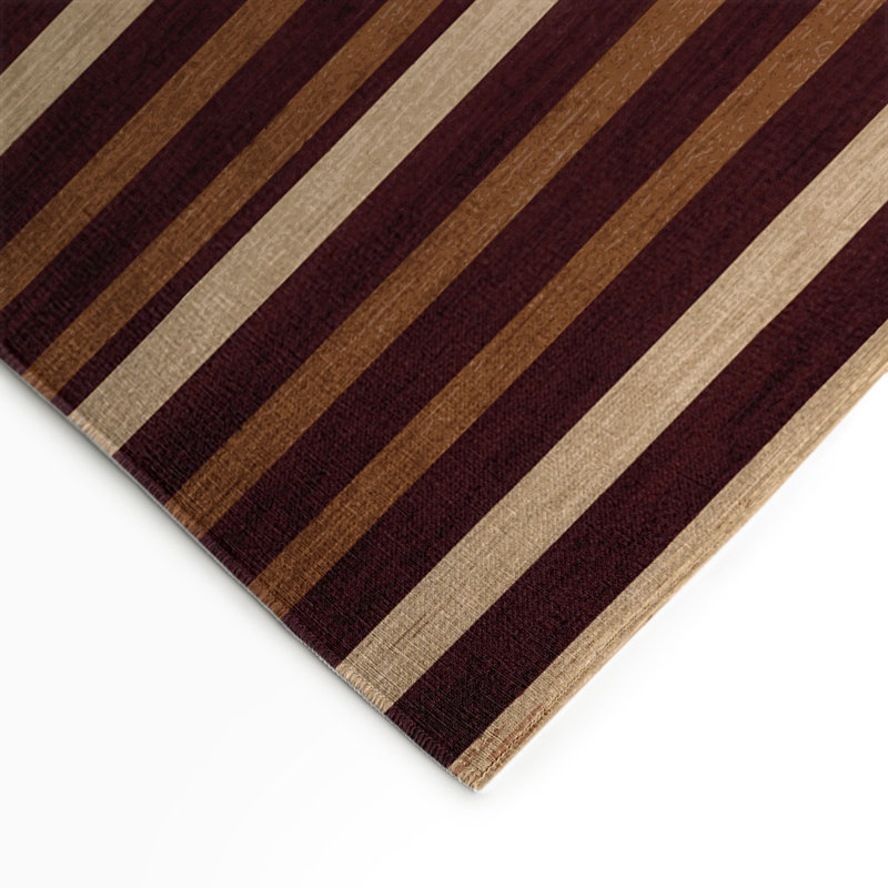Tapis intérieur / extérieur rouge HorizontalStripes, Rectangle 9 pi x 12 pi