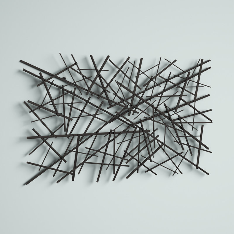 Black Metal Overlapping Lines Geometric Home Wall Decor