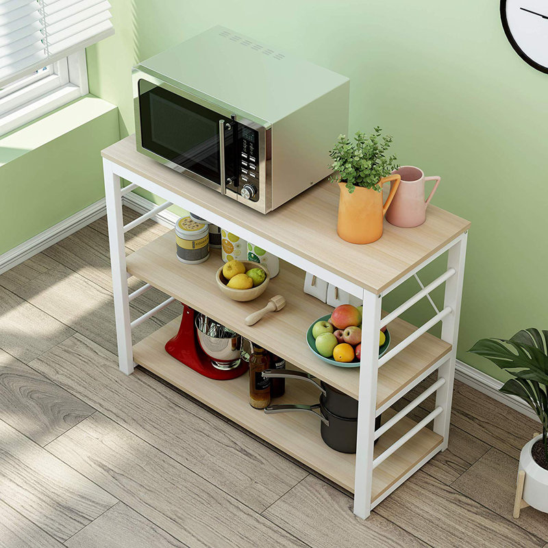 Kearse Kitchen Island, Oak Finish, White