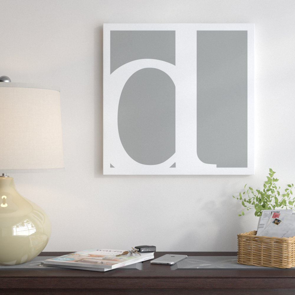 East Urban Home 'D6' Textual Art on Wrapped Canvas in White and Gray ...