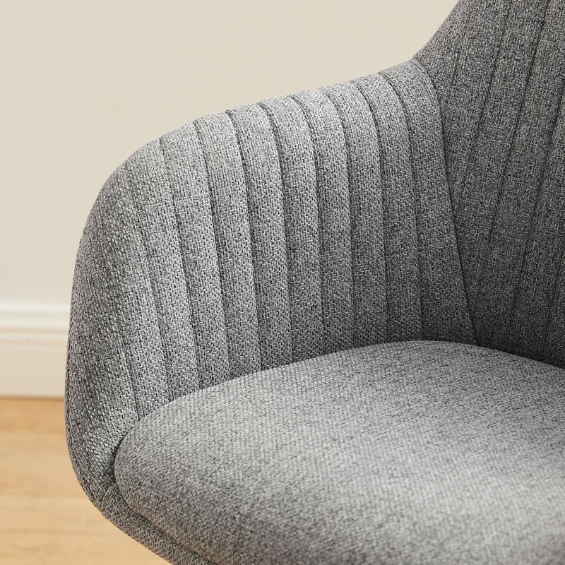Upholstered Swivel Office Desk Chair, Gray