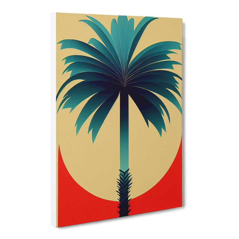 CAN-V0523-1690X Palm Tree Art Deco - Wrapped Canvas Print, 50cm H x 35cm W