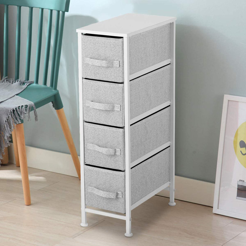 Commode 4 tiroirs H 19 po Hoghni, Gris