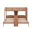 Lit superposé en bois avec bureau et tablettes de rangement, lit superposé triple 3 en 1 avec lampe de lecture à DEL-935423401