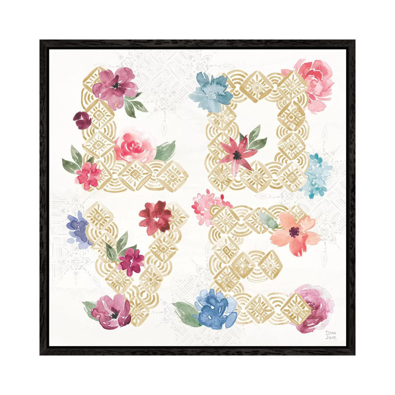 Naturally Inspired VI by Dina June - Print on Canvas, 45.72cm H x 45.72cm W x 3.81cm D, Black Framed