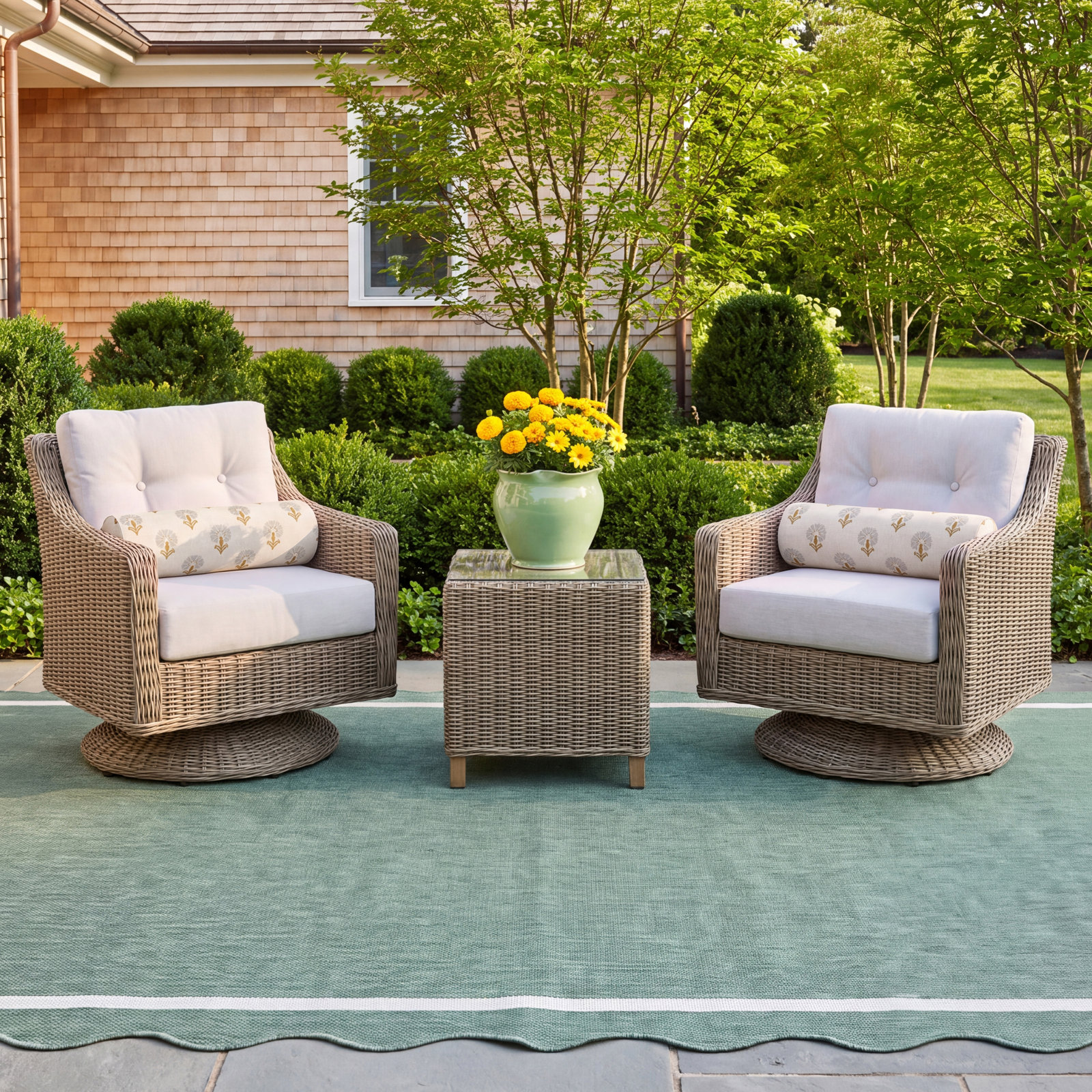 Kells Sunbrella® 2-Person Patio Swivel Seating Group