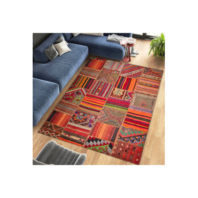 Tapis orange lavable à la machine