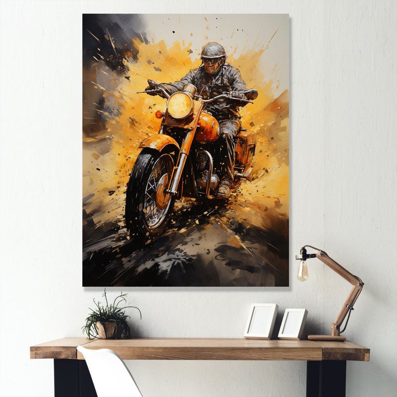Yellow Dirt Bike Adventure III, Toile tendue, H 44 po x l 34 po
