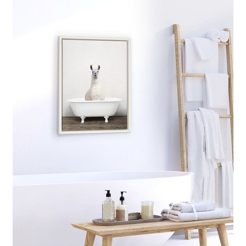 " Alpaca In The Tub Color " by Amy Peterson, White