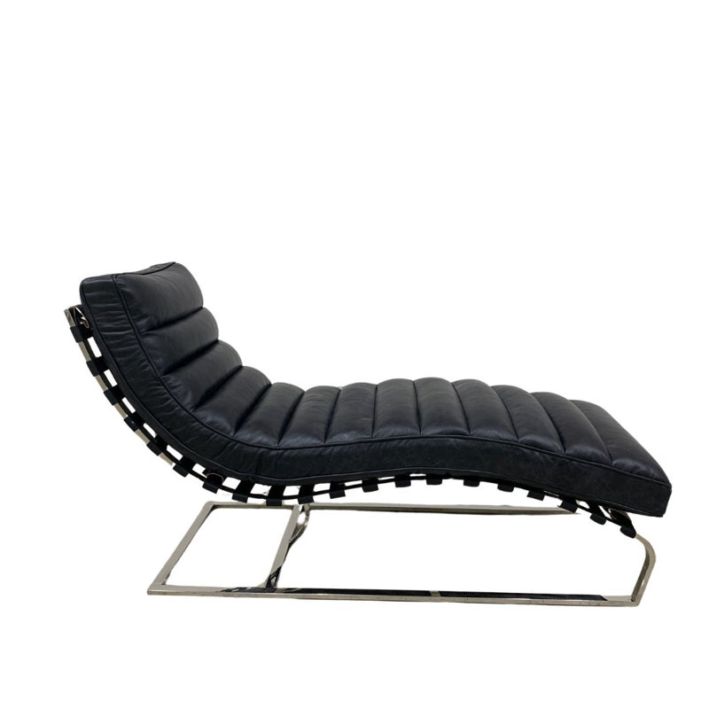 Méridienne en cuir Plano Modern, Ardoise