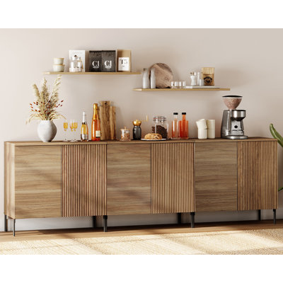 Buffet en bois cannelé Aadham