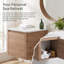 Meuble-lavabo mural simple flottant 24 po avec dalle de comptoir, base de meuble-lavabo moderne en contreplaqué incurvé en chêne naturel (lavabo non inclus)