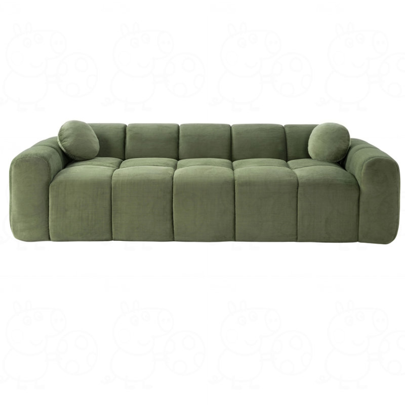 98.4" Extra Large Compression Sofa, Green