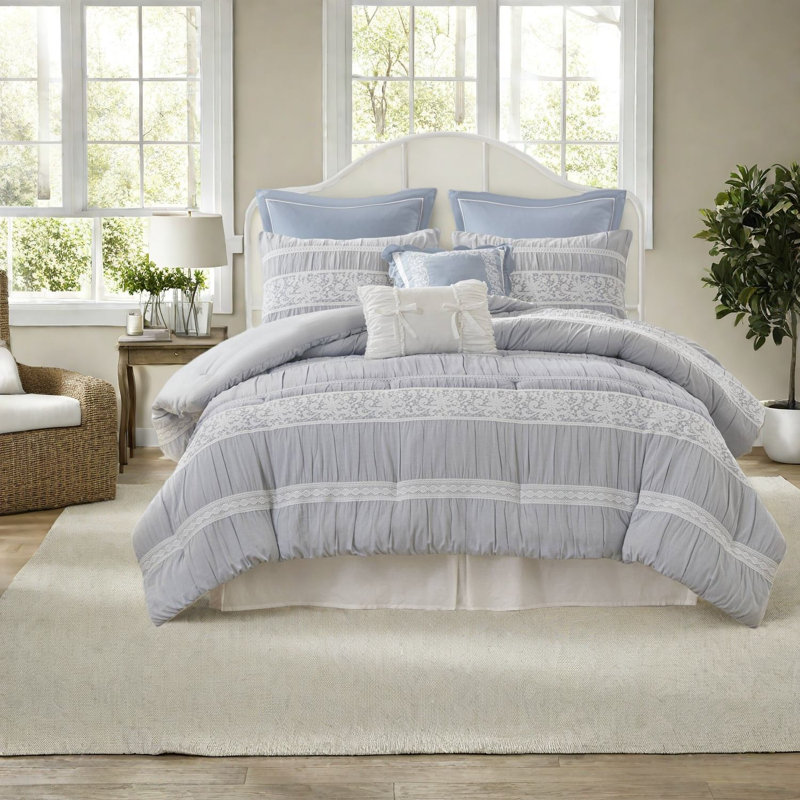 Luxurious 7-piece Bedding Sets, Polyester Jacquard, Romantic Cottage Style