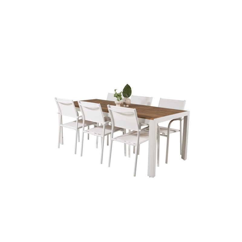 Hyeon 6 - Person Patio Dining Set with Rectangular Table