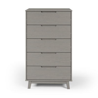 Commode 5 tiroirs en bois massif Jarred