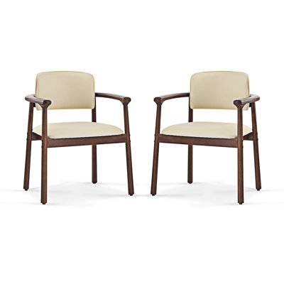Chaise rembourrée avec accoudoirs (ensemble de 2)