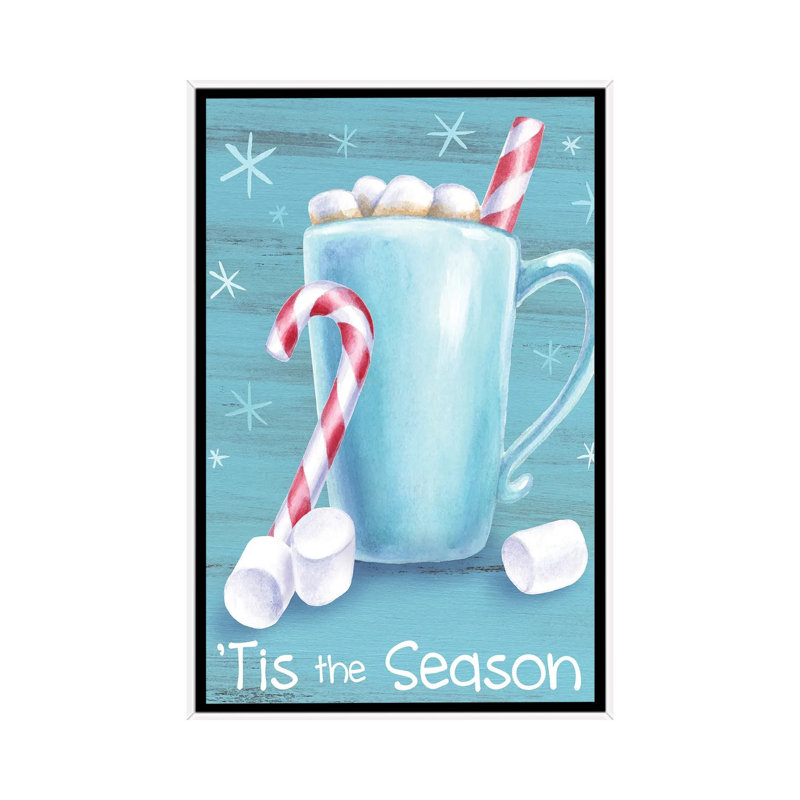 " Peppermint Cocoa II-Tis The Season " by Kelsey Wilson, No Mat, White Framed, 26" H x 18" W x 1.5" D