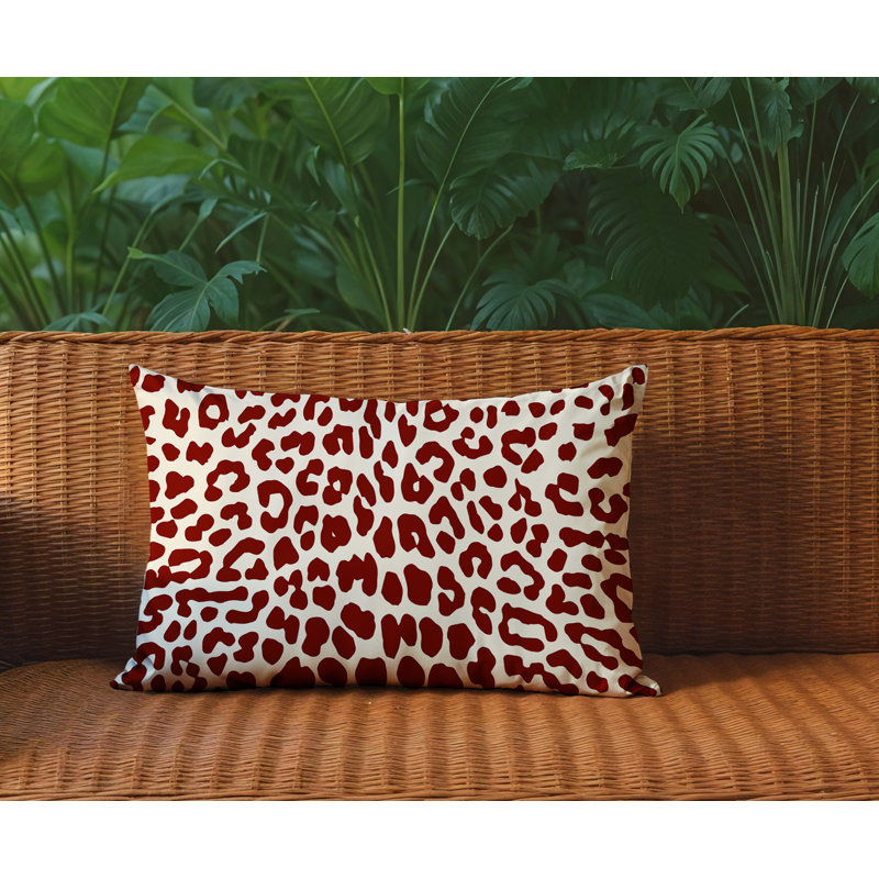 Oreiller rectangulaire intérieur / extérieur Aco, Rectangle H 18 po x l 25 po, Rouge