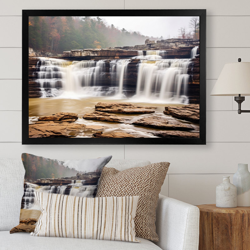 Alabama Water Cascades Beauty I - impression, H 24 po x l 32 po x P 1 po, Cadre photo noir
