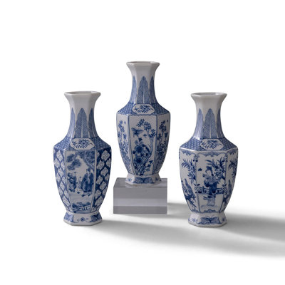Jardin de vases hexagonaux bleus