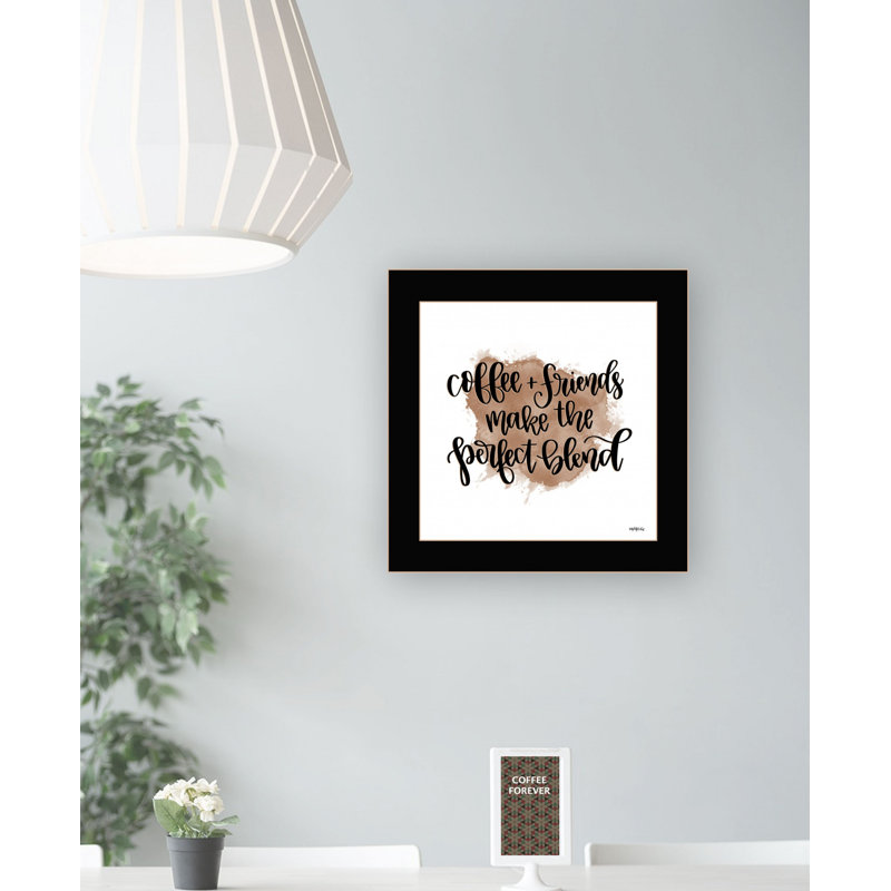 «Coffee and Friends», impression encadrée noire