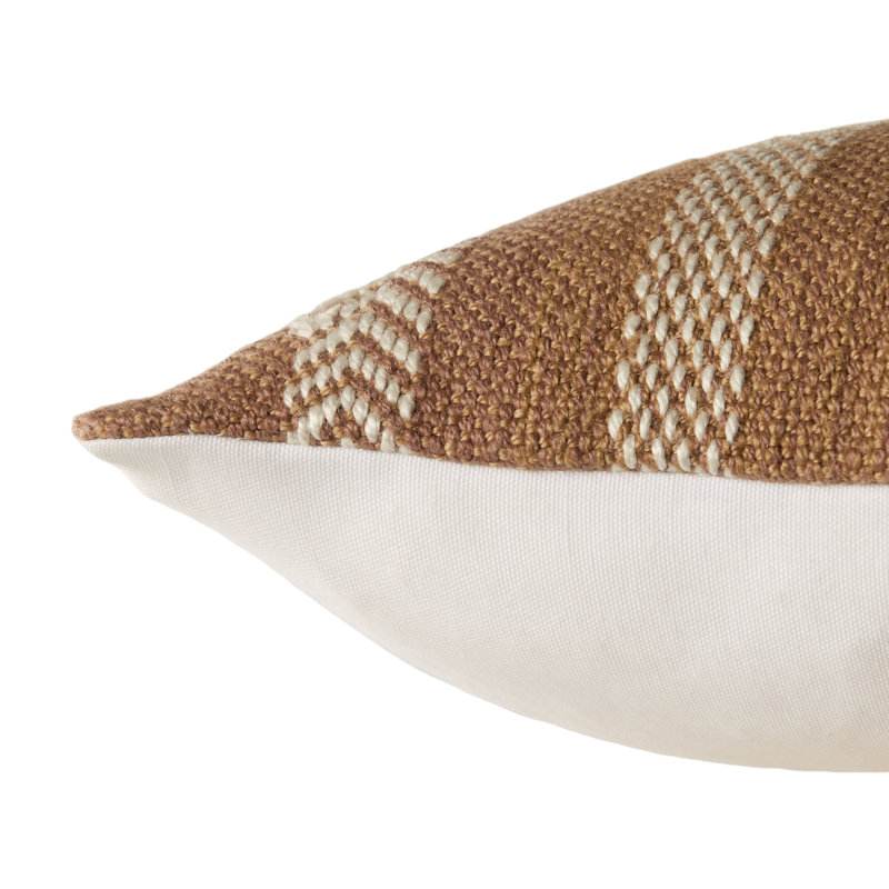 Coussin lombaire rectangulaire intérieur / extérieur Positano, Brun clair/Ivoire, Pas de remplissage