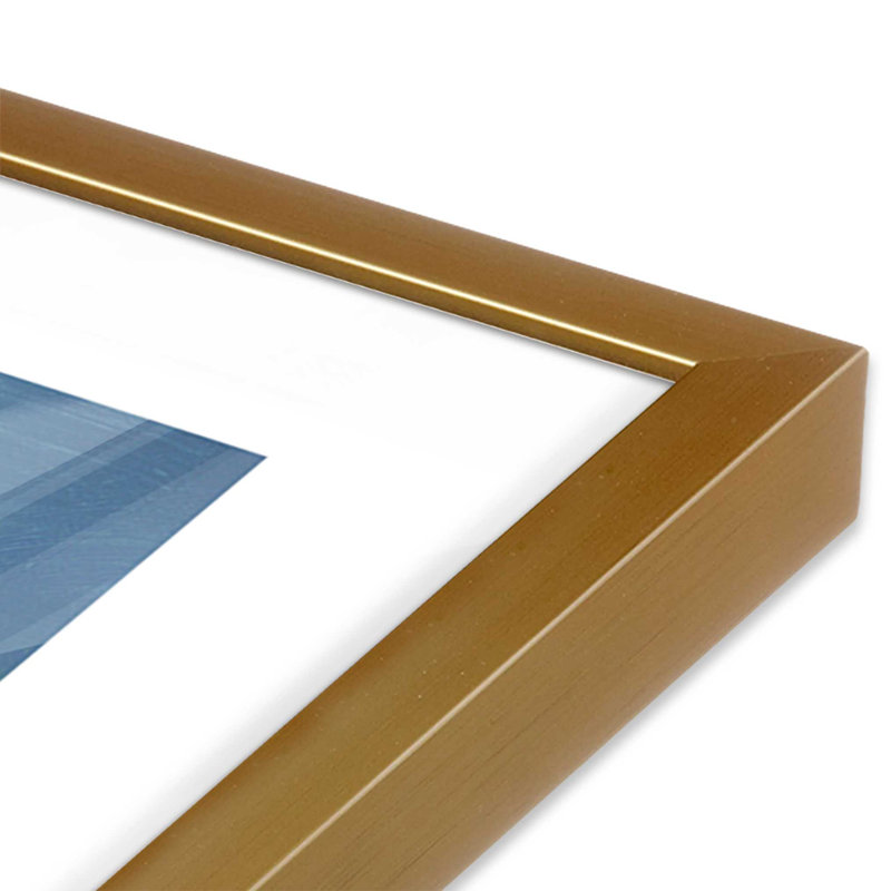 Vagues qui rencontrent le rivage, ensemble de 2 impressions sur toile 16 "x 16", Cadre doré poli, 17.5" H x 33.5" W x 1.25" D