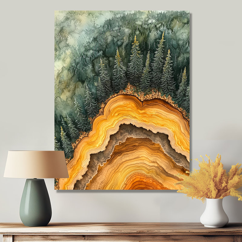 Abdia - forêt, décoration murale en métal, reproduction d'art traditionnelle en métal, H 32 po x l 24 po