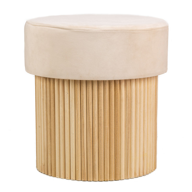 Brumbaugh Pouf, Beige Velvet