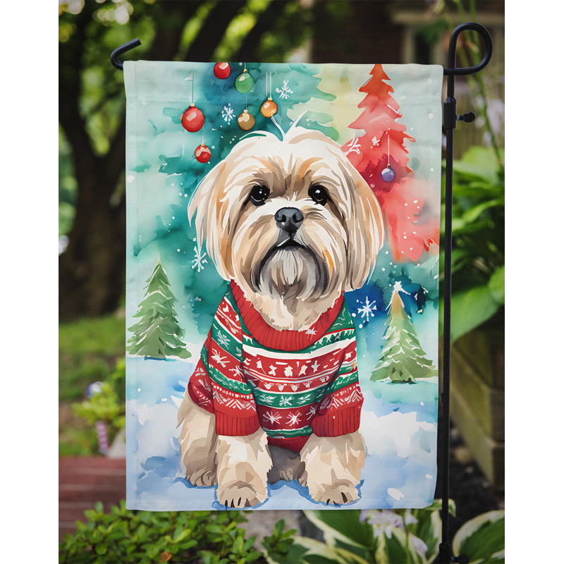 Polyester double face Noël, H 15,5 po x l 11,25 po