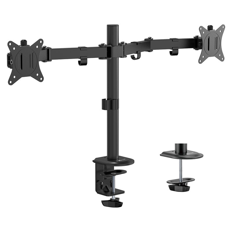 Double bras articulé Acgam Mds-1d - inclinaison de + 45 ° / pivotement de + 90 °, réglage de la hauteur de 16 po et soulagement de la tension du cou