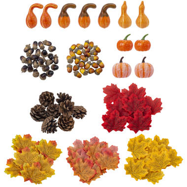 The Holiday Aisle Fall Decor - Fall Decorations for Home-2PCS Artificial Pumpkin Sunflower and Maple Leaf Berry Pine Cone Bouquet for Thanksgiving Harvest Autumn Tablet