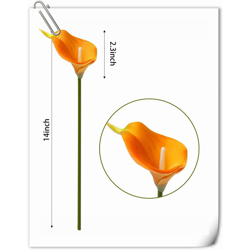 Arrangement Lillies, Orange, H 13,58 po x l 2,3 po x P 3 po