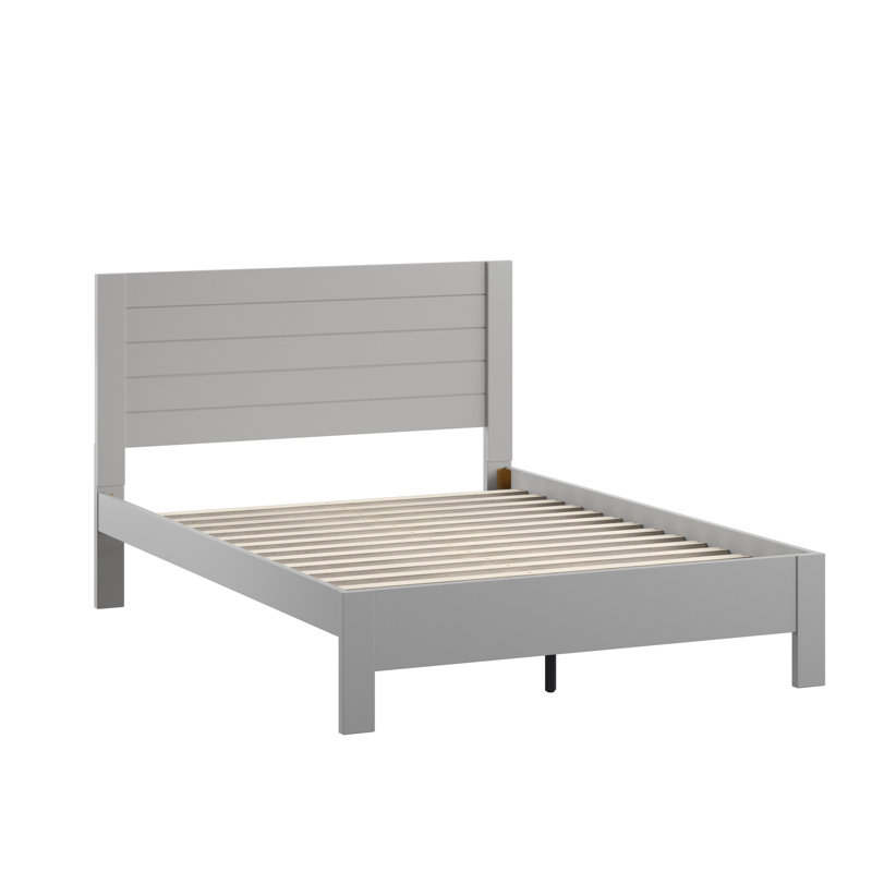 Ayaan Solid Wood Platform Bed, Frost Gray, Full