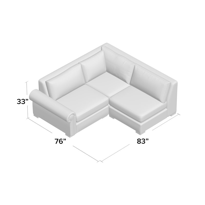 Mosely 83" Wide Revolution Performance Fabrics® Corner Sectional, Off White Revolution®, Left Hand Facing