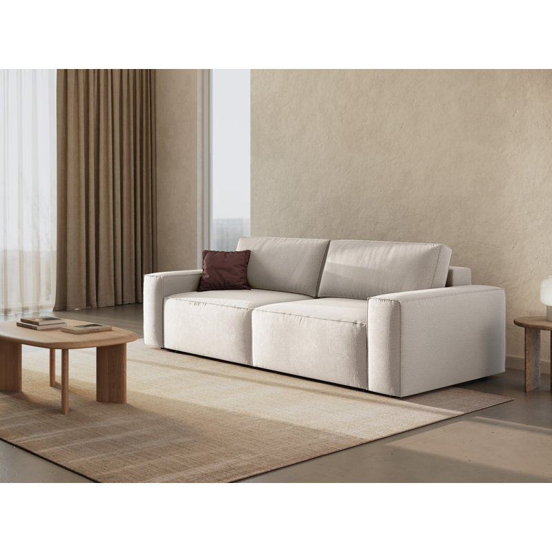 Biles 3 Seater Sofa Bed, Light Beige