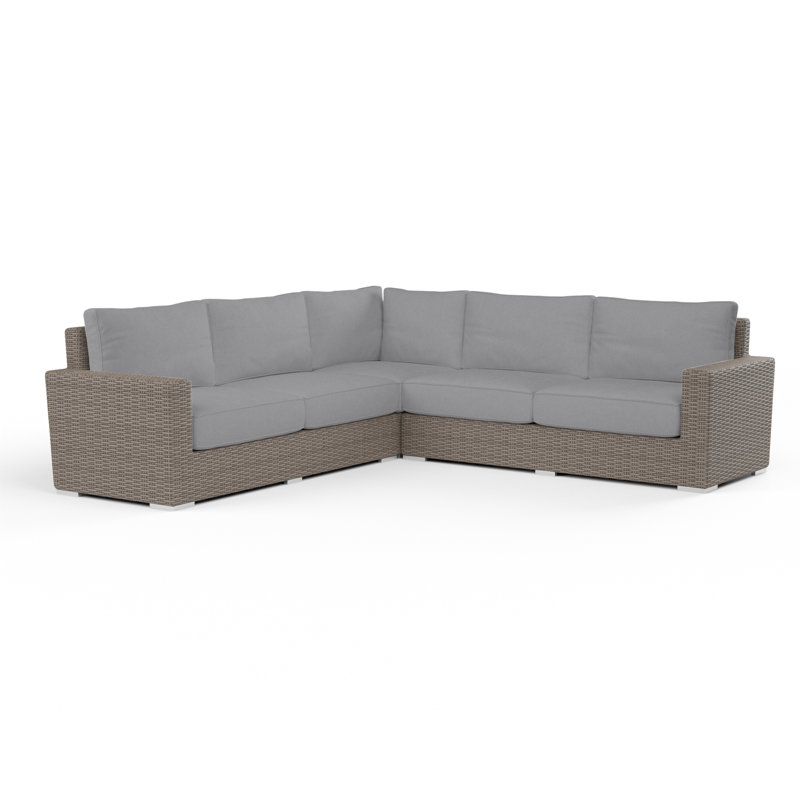 Coronado Outdoor 4 - Seat Patio Sectional, Canvas Granite Sunbrella® Canvas