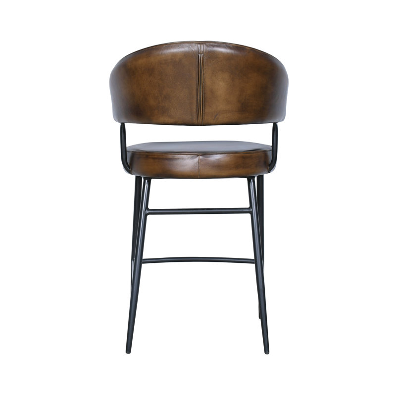 Chaise de comptoir en cuir Brisbane Dover, Châtaignier délavé