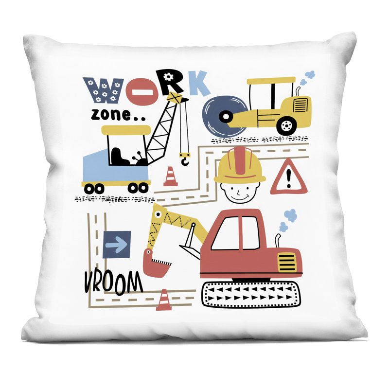 Work Zone Construction Essentials Decorative Printed Throw Pillow, design by Creative Studio, 18 x 7 x 18