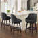 Chela Vigen Upholstered Button-Tufted Barstool with Solid Wood Frame
