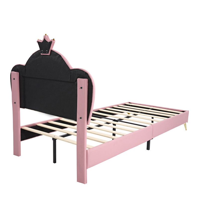 Led Single Bed With Crown Headboard