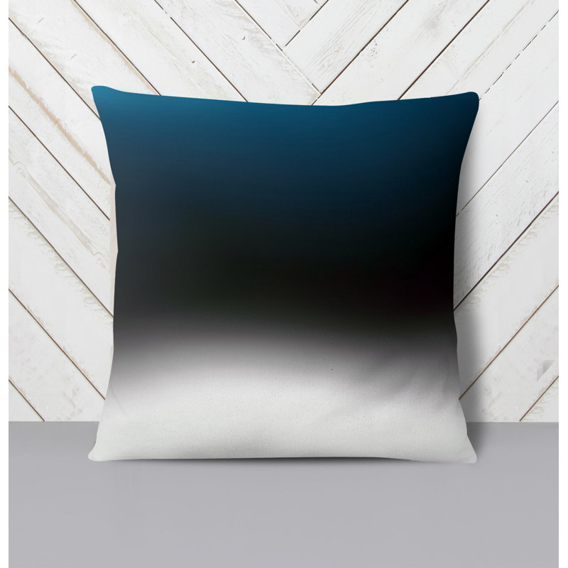 Throw Pillow With Insert, Blue/Black/White Ombre 3, 20"H x 20"W
