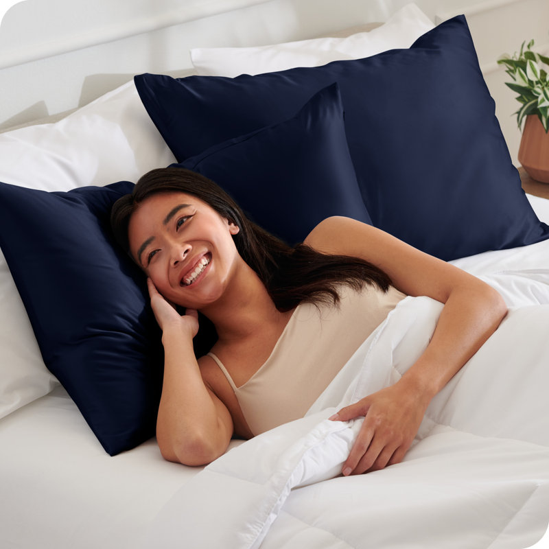 Soft Poly Satin Pillowcase Set, Midnight, Standard Pillowcases
