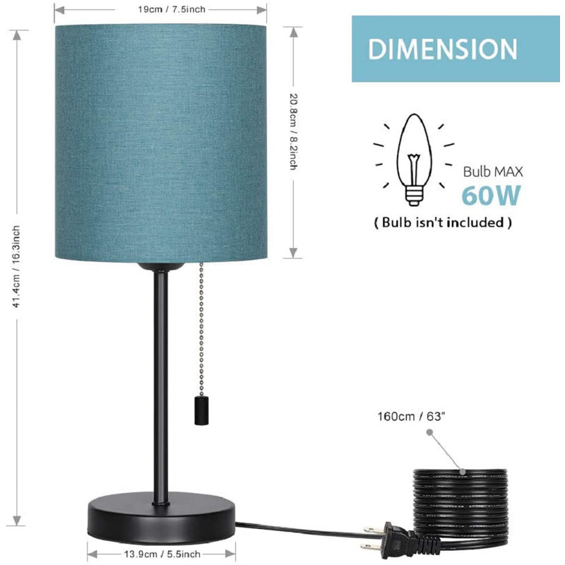 Federigo Metal Table Lamp, Blue