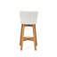 Tabouret de bar d'extérieur en bois fini teck avec osier gris clair, ensemble de 2 | Idée de cadeau-63825592