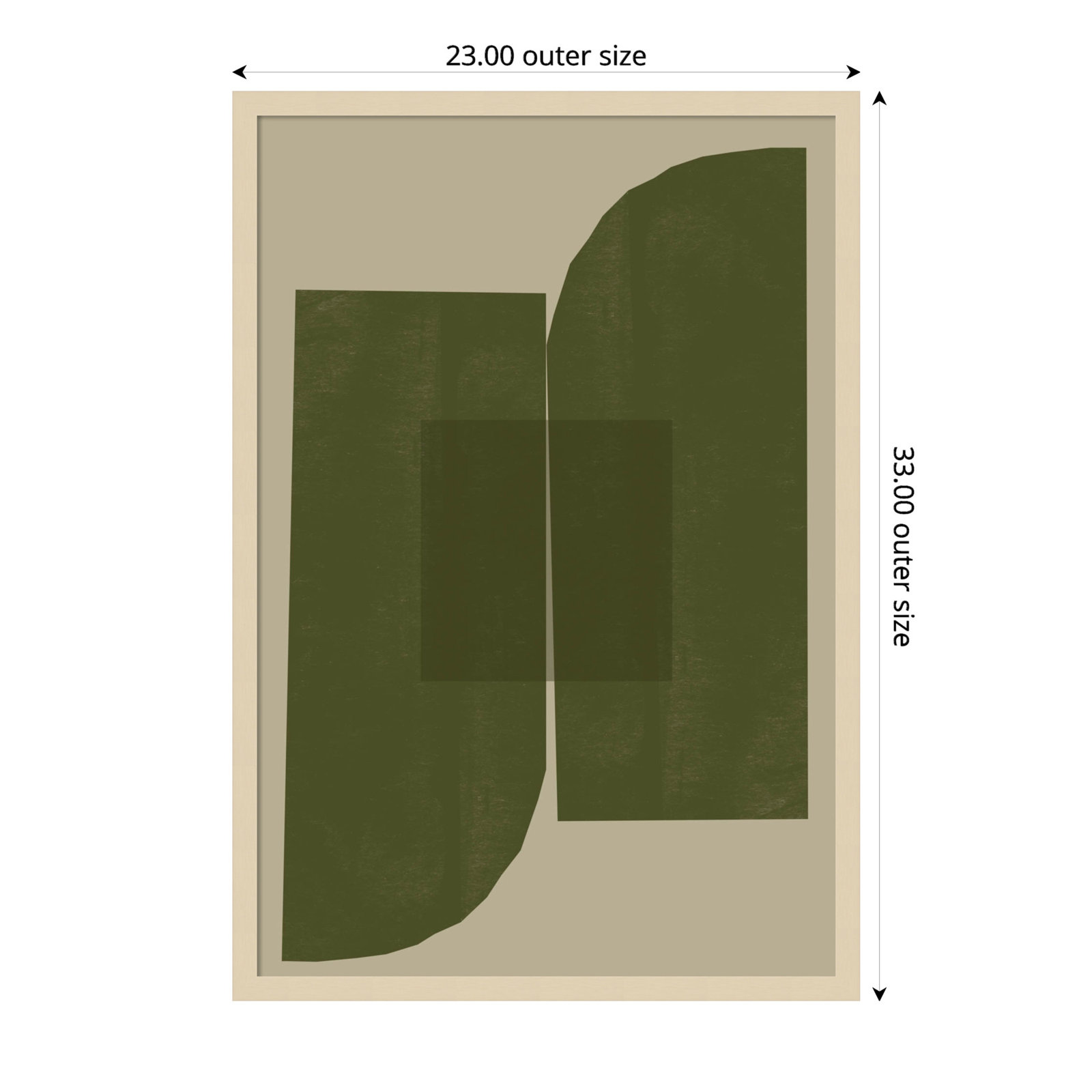 Green Composition 2 by The MIUUS STUDIO Wood Framed Wall Art Print, Brown, 33" H x 23" W